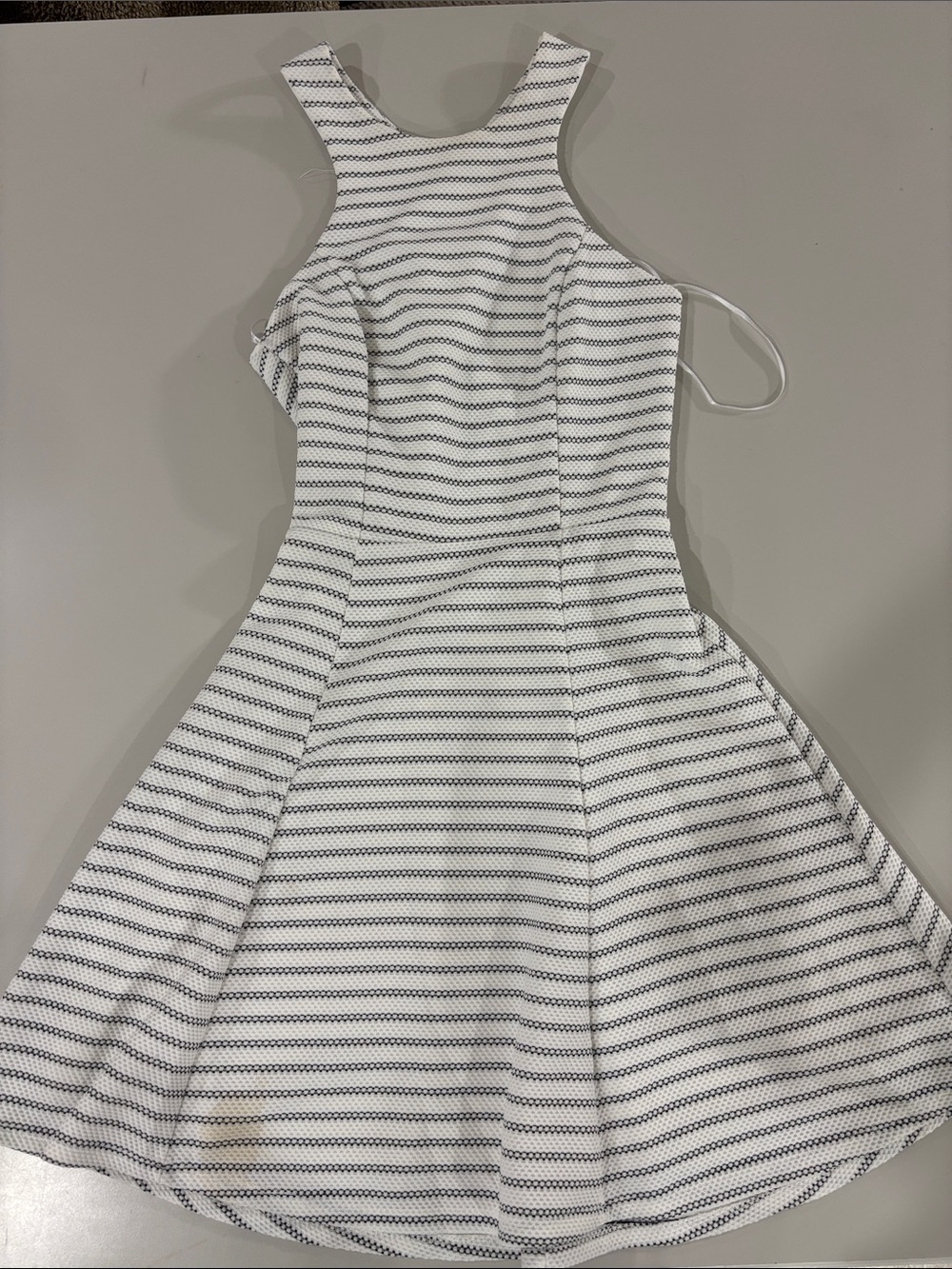 Altar’d State | White Dress with Black Stripes